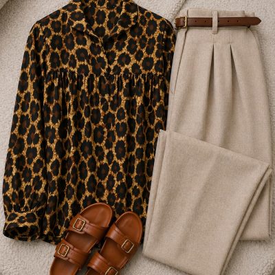 شومیز جلو بسته چین دار