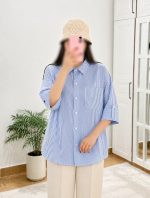 شومیز راه راه تک جیب
