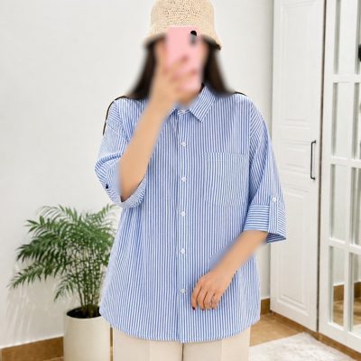 شومیز راه راه تک جیب