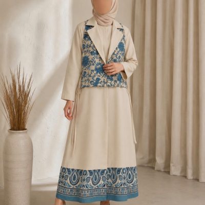 ست کت+سارافون بلند طرحدار لینن(5492)