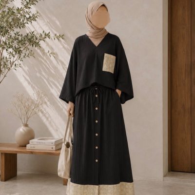 ست شومیز دامن جیب طرحدار شانتون(5619)