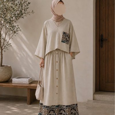 ست شومیز دامن جیب طرحدار شانتون(5619)