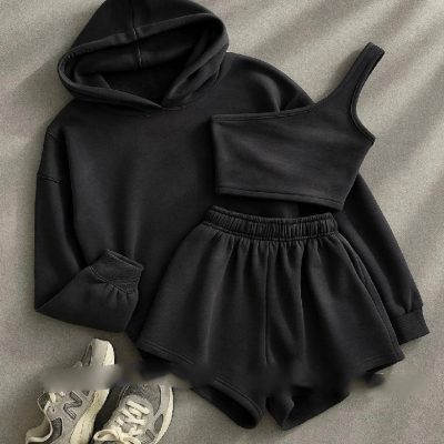ست هودی+ تاپ شورتک رویال