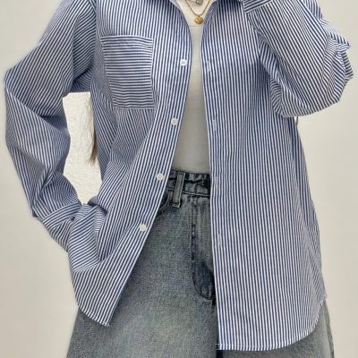 شومیز راه راه blue