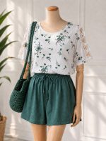 تیشرت سرشانه مروارید