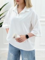 تیشرت یقه‌دار مژگان