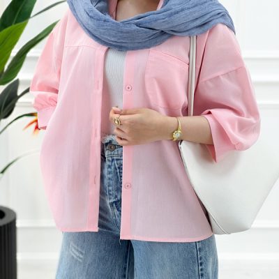 شومیز مانتویی لینن ژاله