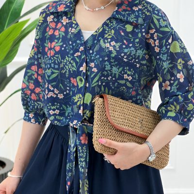 شومیز جلوگره آبرنگی