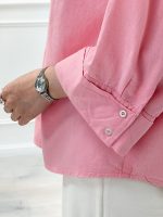 شومیز مانتویی آستین پاکتی
