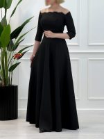 ماکسی مجلسی زنانه سرشانه زنجیری