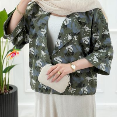 کت کوتاه پنبه ژاکارد زنانه