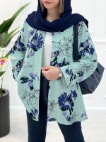 شومیز مانتویی گلدار