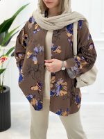 شومیز مانتویی گلدار