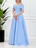 پیراهن ماکسی ساتن یقه پاپیونی