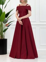پیراهن ماکسی ساتن یقه پاپیونی