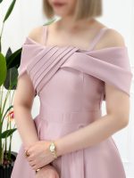پیراهن ماکسی ساتن یقه پاپیونی