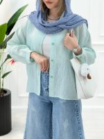 شومیز مانتویی شیشه‌ای