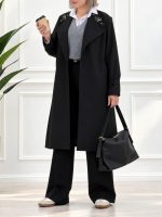 بارانی بلند یقه پرچ