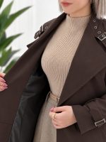 بارانی بلند یقه پرچ