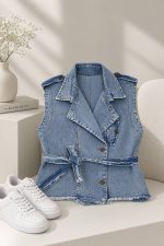 وست کوتاه کمربند دار
